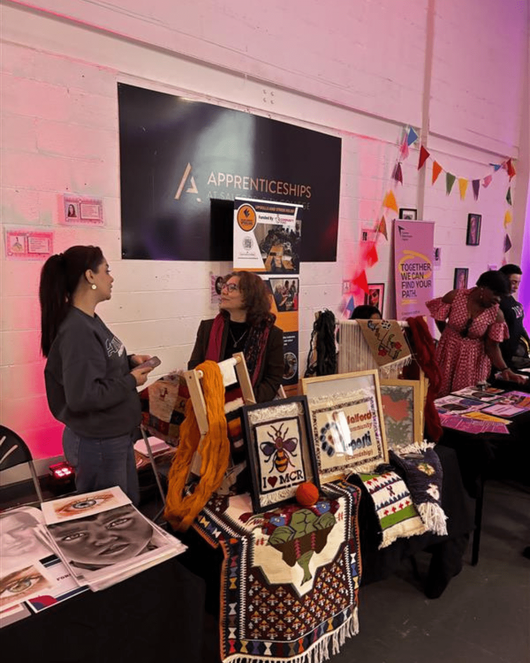 A crafts stall at the Celebrating Women event 