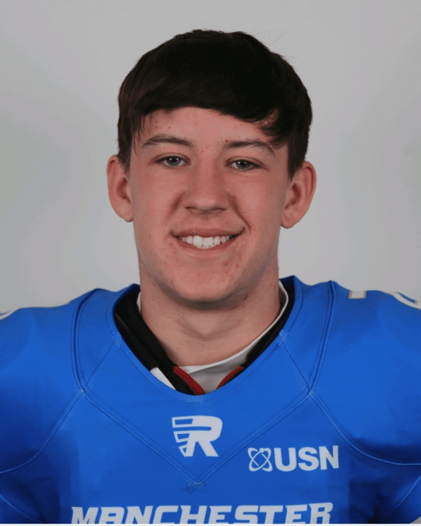 Bailey Cross in his football jersey